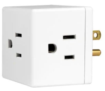 Photo 1 of 2 PACK 
GE
3-Outlet Grounded Cube Design Adapter, White