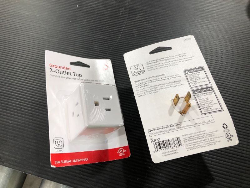 Photo 2 of 2 PACK 
GE
3-Outlet Grounded Cube Design Adapter, White