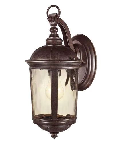 Photo 1 of 2 pack Home Decorators Collection
Leeds 16 in. Mystic Bronze 1-Light Outdoor Wall Lamp with Clear Water Glass Shade