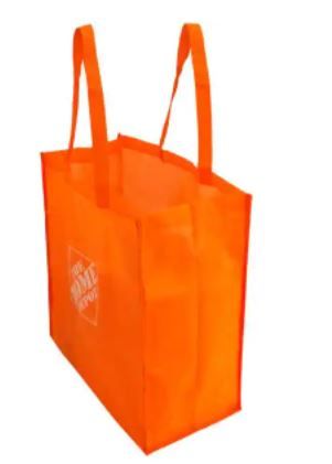 Photo 1 of 4 PACK - .25 in. Orange Reusable Shopping Bag