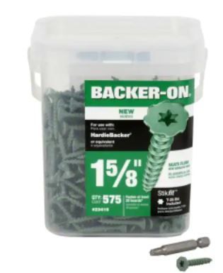 Photo 1 of Backer-On
#9 x 1-5/8 in. Serrated Flat Head Star Drive Cement Board Screws (575-Pack)