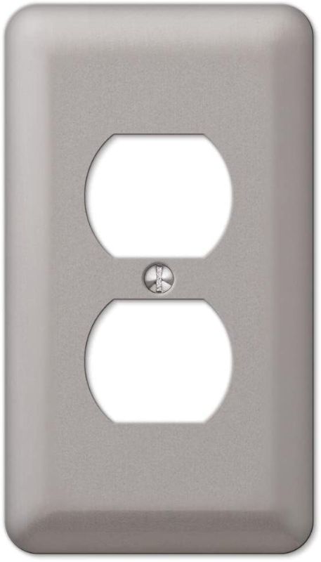 Photo 1 of 3 PACK - Hampton Bay Declan 1-Duplex Outlet Plate, Pewter