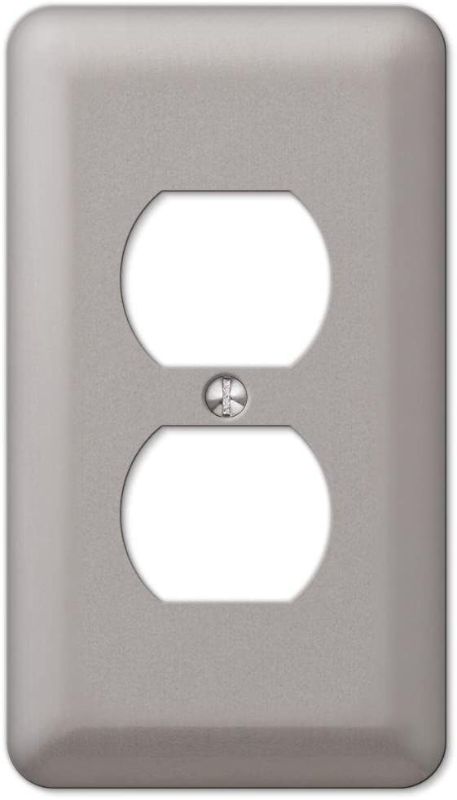 Photo 1 of 3PACK - Hampton Bay Declan 1 Gang Duplex Steel Wall Plate - Pewter, Silver