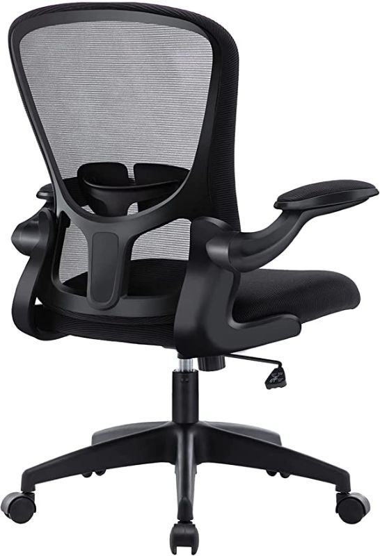 Photo 1 of HOMIDEC Office Chair Ergonomic Desk Chair Comfortable Computer Task Mesh Rocking Chair with Lumbar Support and Flip-up Arms, Executive Rolling Swivel Chair Height Adjustable Home Office Chair, Black