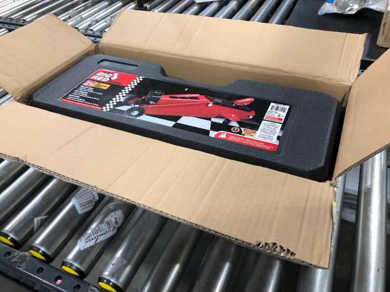 Photo 1 of BIG RED T825013S1 Torin Hydraulic Trolley Floor Service/Floor with Blow Mold Carrying Storage Case, 2.5 Ton (5,000 lb) Capacity, Red
