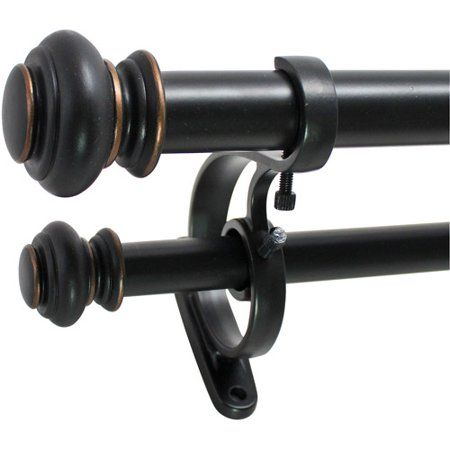 Photo 1 of Decopolitan 1 Antique Bronze Urn Double Curtain Rod Bronze