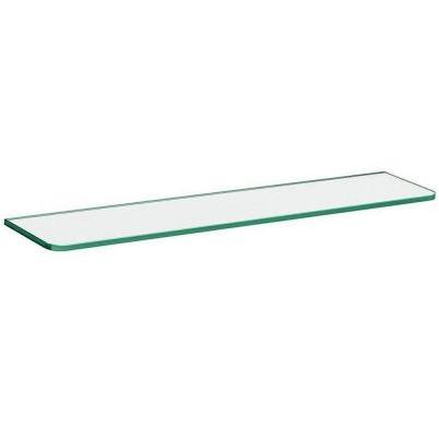 Photo 1 of 2 PACK Floating Glass Shelf With Rounded Clips - 24"x5" (clear) (24" W X 5" D)