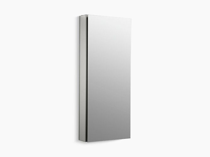 Photo 1 of Catalan®15" W x 36-1/8"" H aluminum single-door medicine cabinet with 107 degree hinge
