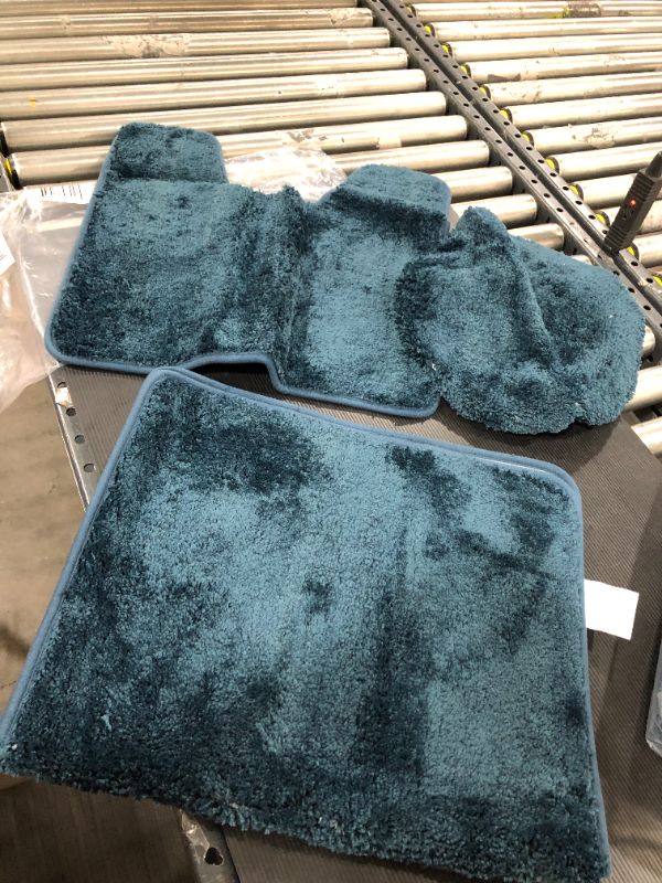Photo 2 of 3 pc Solid Navy Blue Bathroom Rug Set Bath mats Bath Set Super Soft Anti Slip Soft Mats New
