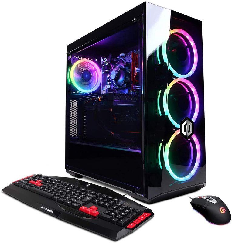 Photo 1 of CyberpowerPC Gamer Xtreme VR Gaming PC, Intel Core i5-9400F 2.9GHz, NVIDIA GeForce GTX 1660 6GB, 8GB DDR4, 240GB SSD, 1TB HDD, WiFi Ready & Win 10 Home (GXiVR8060A8, Black)
