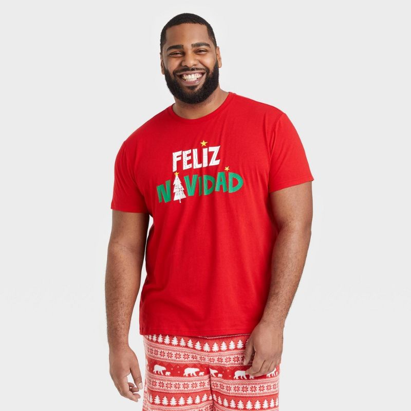 Photo 1 of Men's Big & Tall Feliz Navidad Matching Holiday Pajama T-Shirt - Wondershop™ 5XL