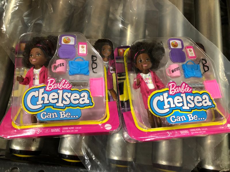 Photo 1 of 2 PACK - Barbie Chelsea Can Be Playset with Brunette Chelsea Boss Doll (6-in), Briefcase, Computer, Cell Phone, Planner, Mug, Desk Plate, Great Gift for Ages 3 Years Old & Up