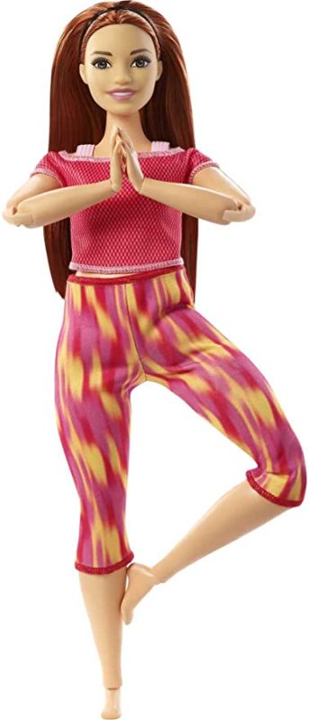 Photo 1 of Barbie Made to Move Doll Curvy with 22 Flexible Joints Long Straight Red Hair Wearing Athleisure