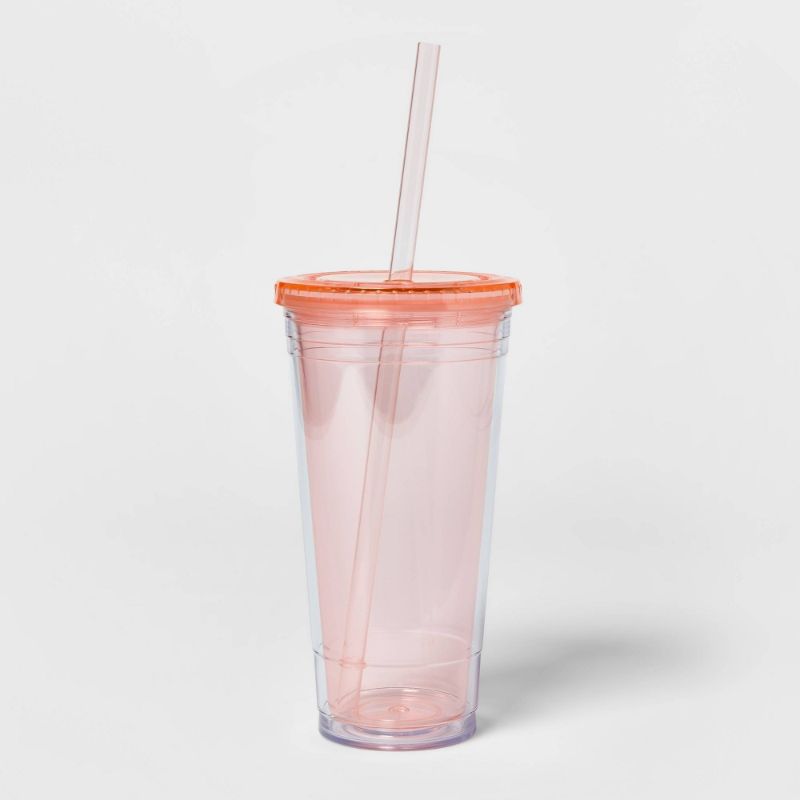 Photo 1 of 2 Pack - 20 Ounce Insulated Tumbler with Straw Essential Blush Pink