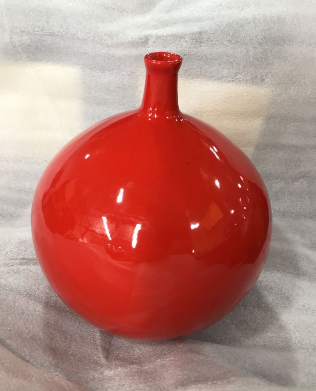 Photo 1 of DECORATIVE CERAMIC VASE red 9W X 10H INCHES