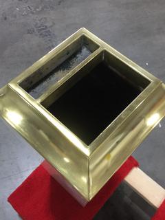 Photo 1 of COMBINATION TRASH CANASHTRAY MARBLEGOLD 12W X 29H INCHES