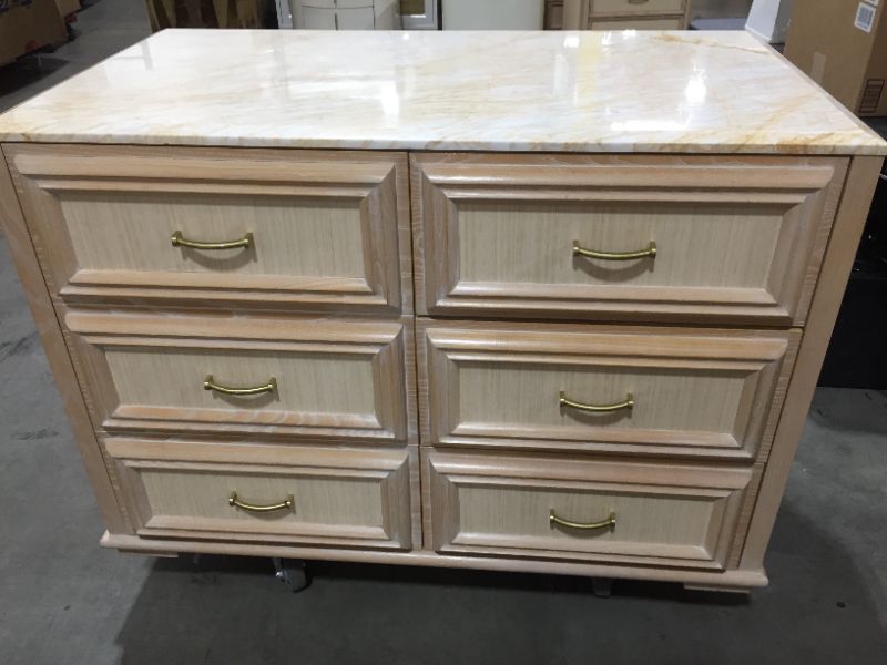 Photo 6 of 4 DRAWER WOODEN DRESSER H33 INCH W47 INCH L25 INCH (DRESSER ONLY)