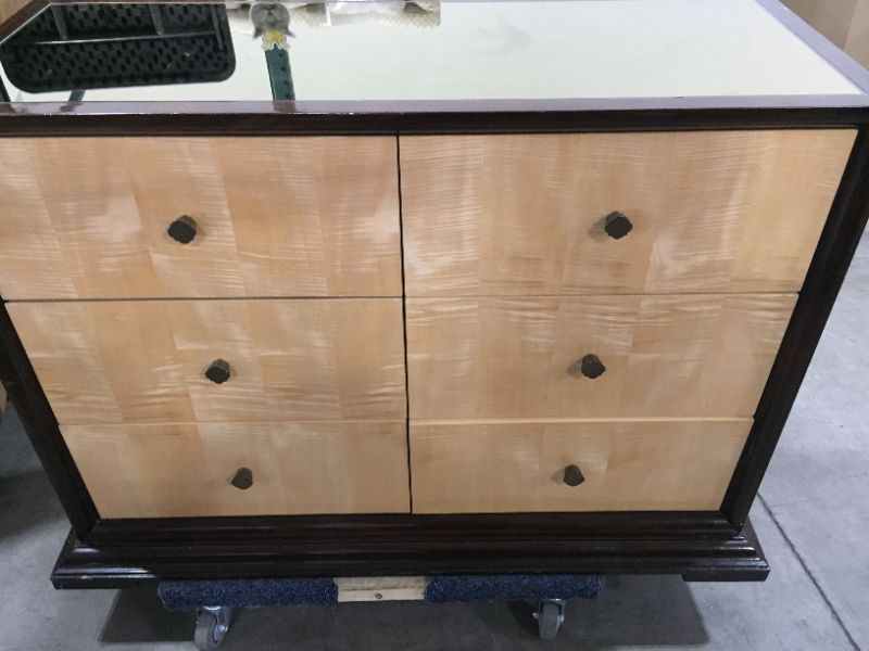 Photo 4 of 6 DRAWER ESPRESSO DRESSER WITH BAR REFLECTIVE GOLD TOP 48L X 19W X 36H INCHES