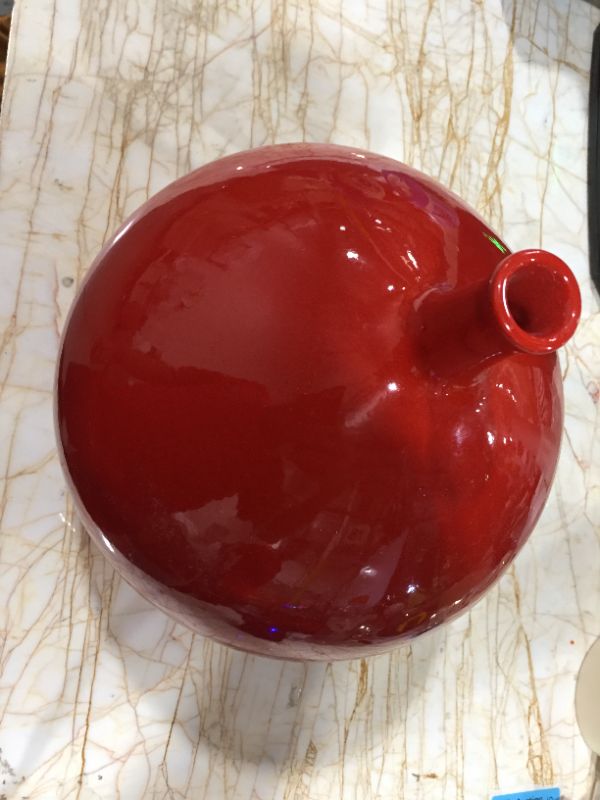 Photo 2 of DECORATIVE CERAMIC VASE red 9W X 10H INCHES