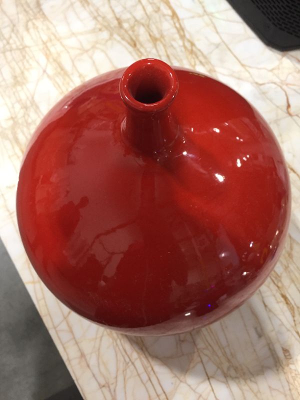 Photo 1 of DECORATIVE CERAMIC VASE red 9W X 10H INCHES