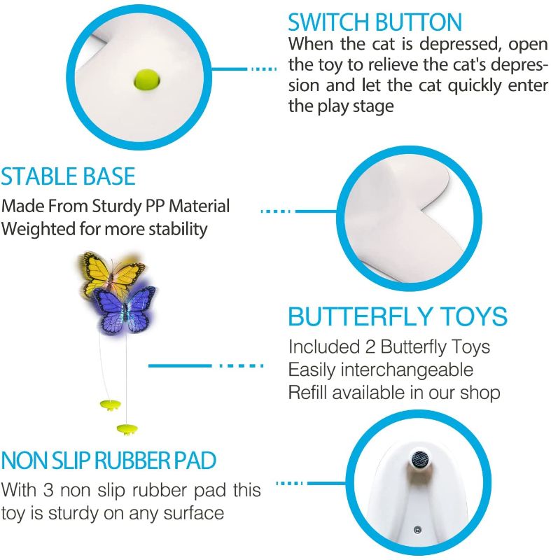 Photo 3 of All for Paws Interactive Flutter Bug Cat Butterfly Toy with Two Replacements Kitten Toys for Indoor Cats
