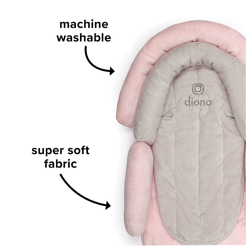 Photo 1 of Diono Cuddle Soft 2-in-1 Baby Head Neck Body Support Pillow for Newborn Baby Super Soft Car Seat Insert Cushion, Perfect for Infant Car Seats, Convertible Car Seats, Strollers, Gray/Pink
