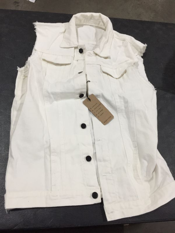 Photo 1 of Women's White Jean Vest, Large