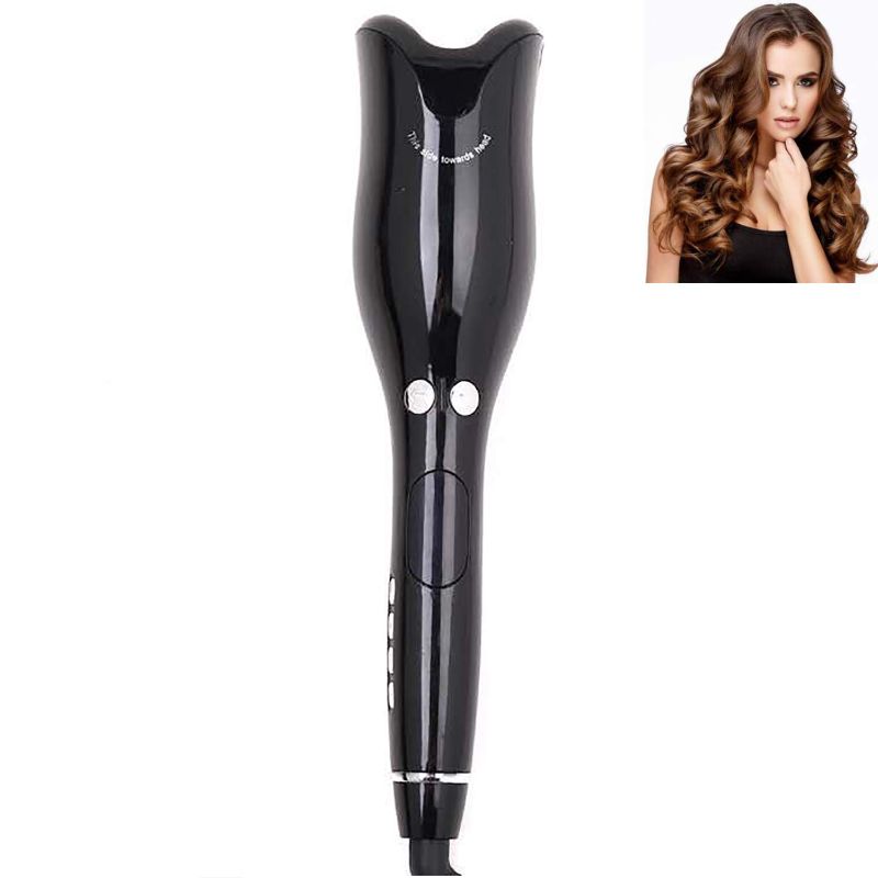 Photo 1 of 1 Inch Curling Iron,Automatic Curling Iron,Rotating Ceramic Curling Iron with LED Temperature Display and Timer, Rose Professional Air Spin N Curl Hair Curler-Black.