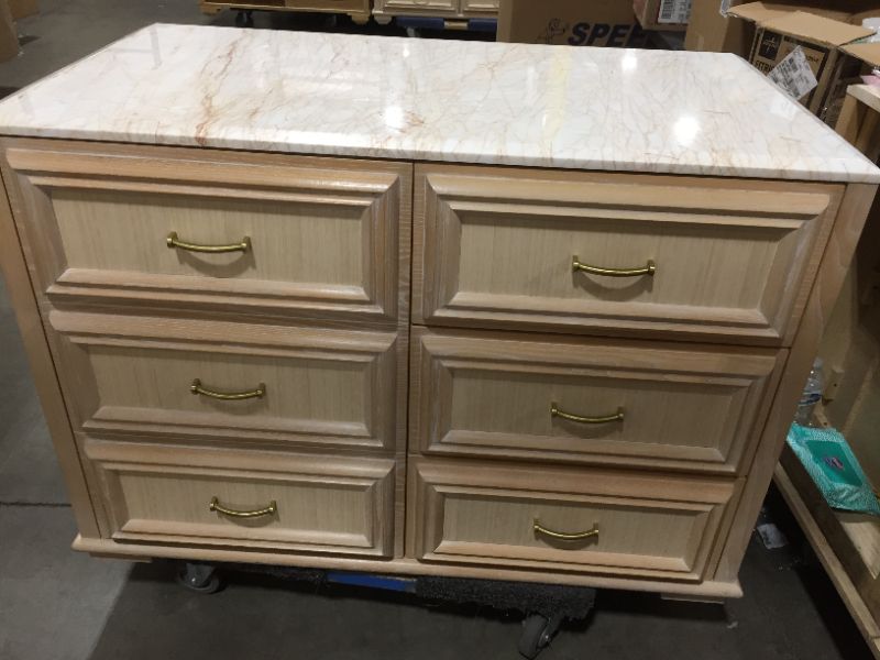 Photo 7 of 4 DRAWER WOODEN DRESSER H33 INCH W47 INCH L25 INCH (DRESSER ONLY)