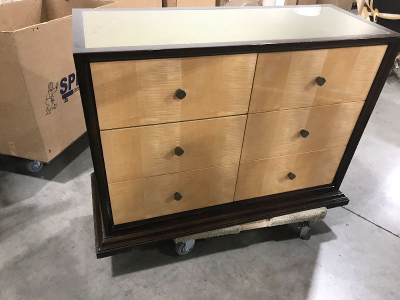 Photo 5 of 6 DRAWER ESPRESSO DRESSER WITH BAR REFLECTIVE GOLD TOP 48L X 19W X 36H INCHES