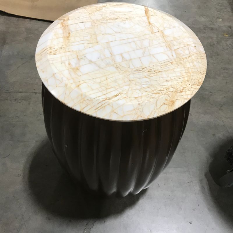 Photo 1 of MARBLE TOP END TABLE 225H 15 DIAMETER INCHES