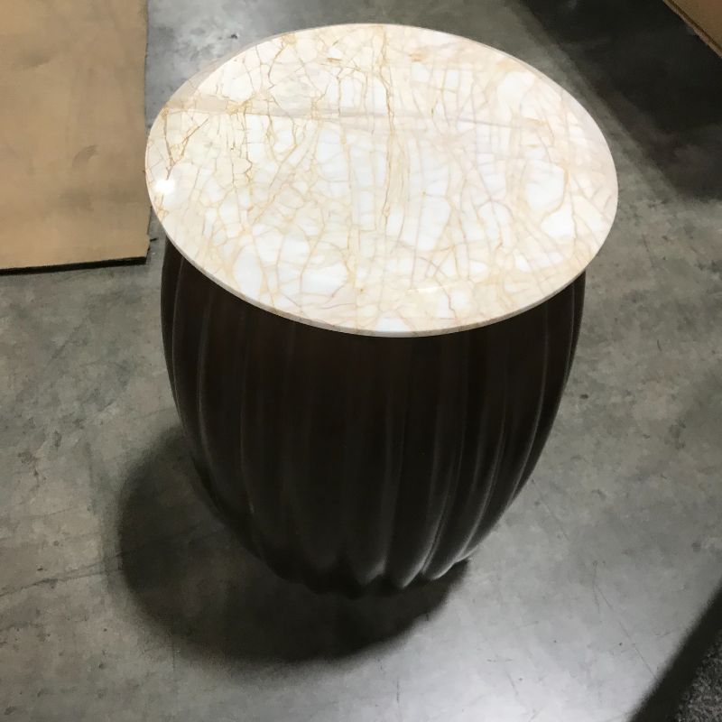 Photo 1 of MARBLE TOP END TABLE 225H 15 DIAMETER INCHES