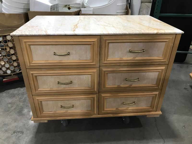 Photo 4 of 4 DRAWER WOODEN DRESSER H33 INCH W47 INCH L25 INCH (DRESSER ONLY)