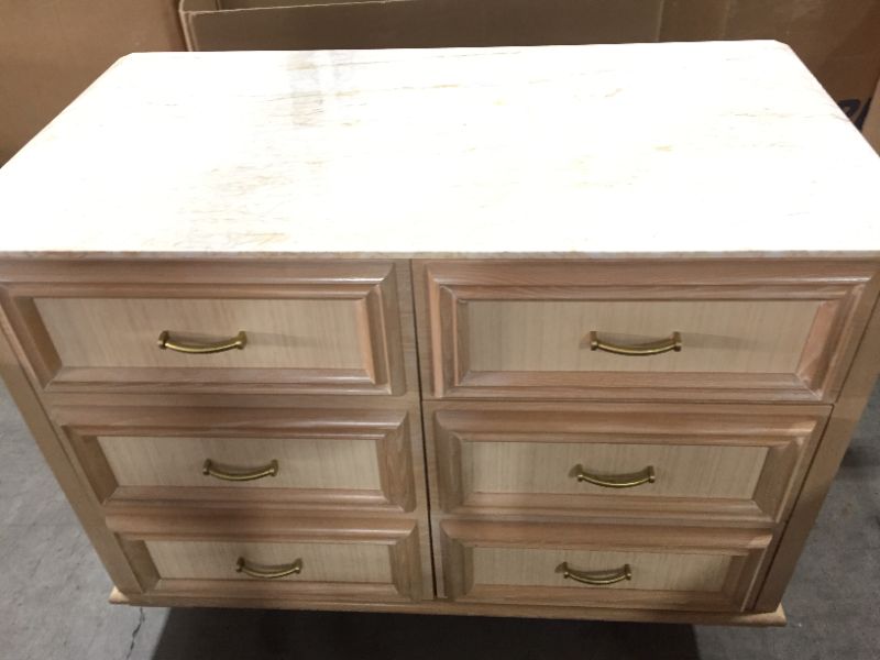 Photo 7 of 4 DRAWER WOODEN DRESSER H33 INCH W47 INCH L25 INCH (DRESSER ONLY)