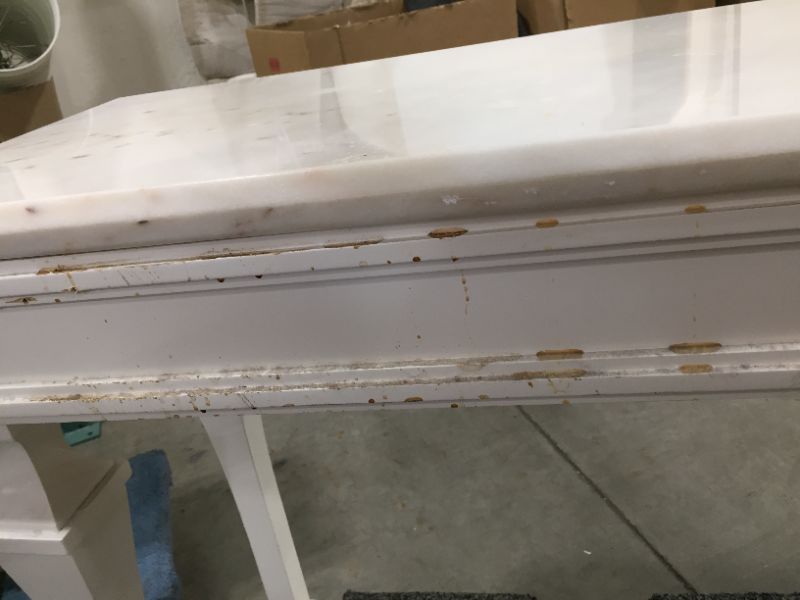 Photo 4 of ENTRYWAY TABLE MARBLE TOP APPROX. 19 L X 42W X 36H INCHES
