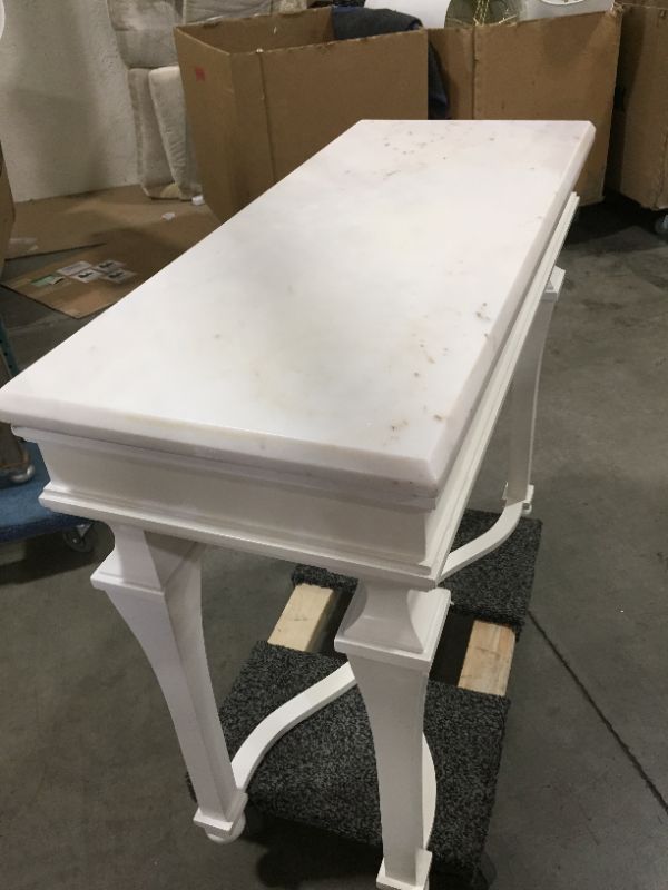 Photo 3 of ENTRYWAY TABLE MARBLE TOP APPROX. 19 L X 42W X 36H INCHES