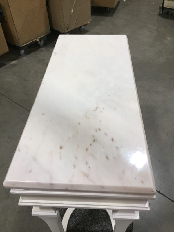 Photo 5 of ENTRYWAY TABLE MARBLE TOP APPROX. 19 L X 42W X 36H INCHES