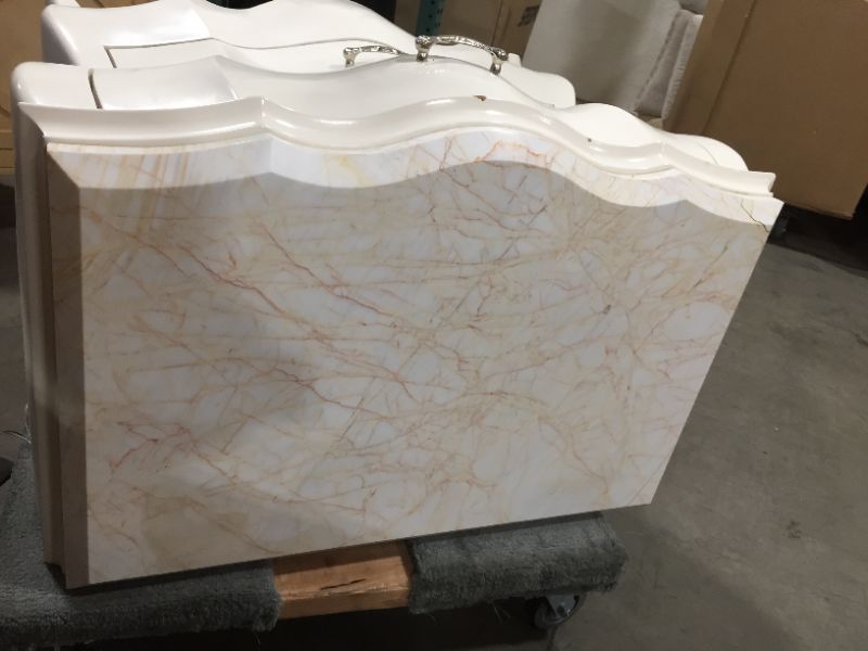Photo 4 of FAUX MARBLE TOP 2 DRAWER MARBLE TOP DRESSER 30L X 22W X 32H