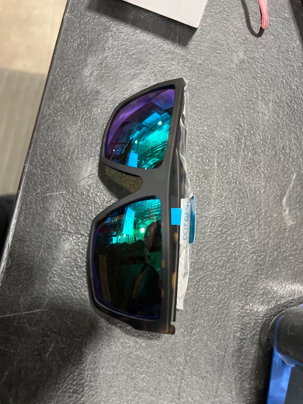 Photo 1 of Dot Dash Nillionaire Adult Sunglasses, Tortoise-Satin/Green Chrome One Size