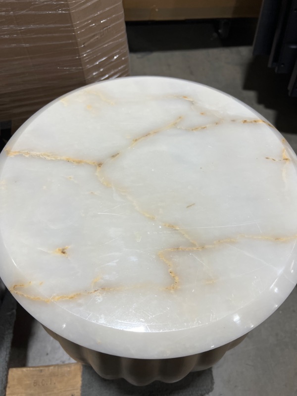 Photo 2 of MARBLE TOP END TABLE 225H 15 DIAMETER INCHES