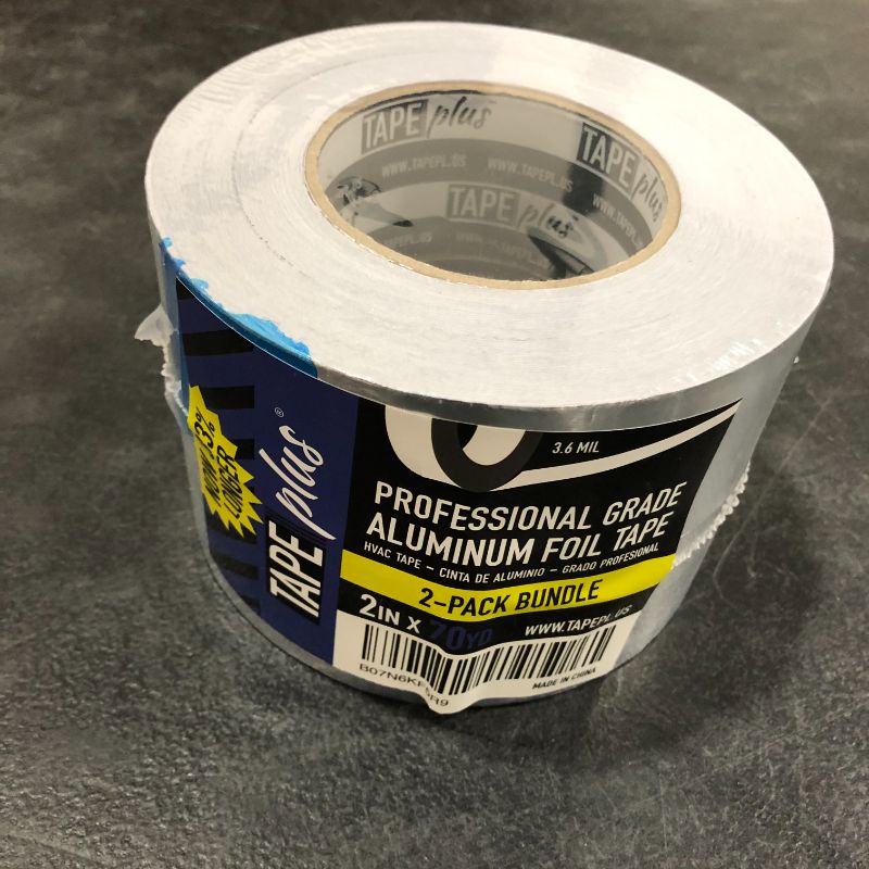Photo 2 of 2 Pack -Professional Grade Aluminum Foil Tape - 2 Inch by 210 Feet (70 Yards) - Perfect for HVAC, Sealing & Patching Hot & Cold Air Ducts, Metal Repair, and Much More!