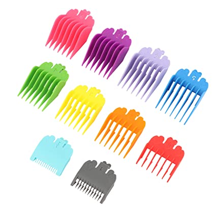 Photo 1 of Yebeauty 10Pcs Hair Clipper Guides Combs Kit, Professional Trimmer Attachment Hair Clipper Replacement Guards Colorful for Haircut
