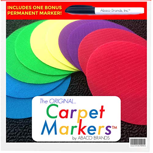 Photo 1 of The Original Carpet Markers by Abaco Brands | 30 Pack of 5" Circles in 5 Colors w/Free Permanent Marker | OKEO-TEK Certified Child Safe | Rigid Industrial Grade Nylon | sit dots Spots Classroom Kids, 2PACK!!!
