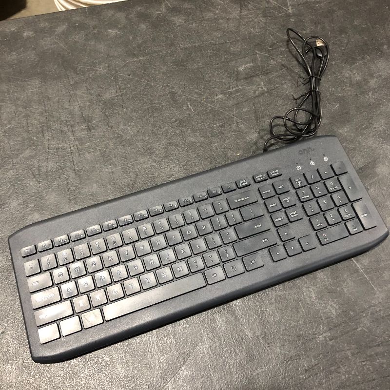 Photo 2 of Onn. USB Computer Keyboard with 104-Keys 5 Ft Cable Windows and Mac Compatible