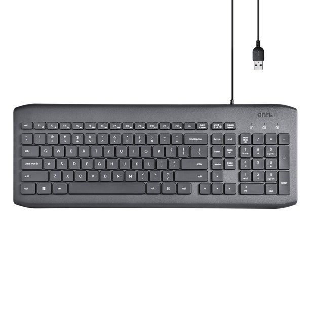 Photo 1 of Onn. USB Computer Keyboard with 104-Keys 5 Ft Cable Windows and Mac Compatible