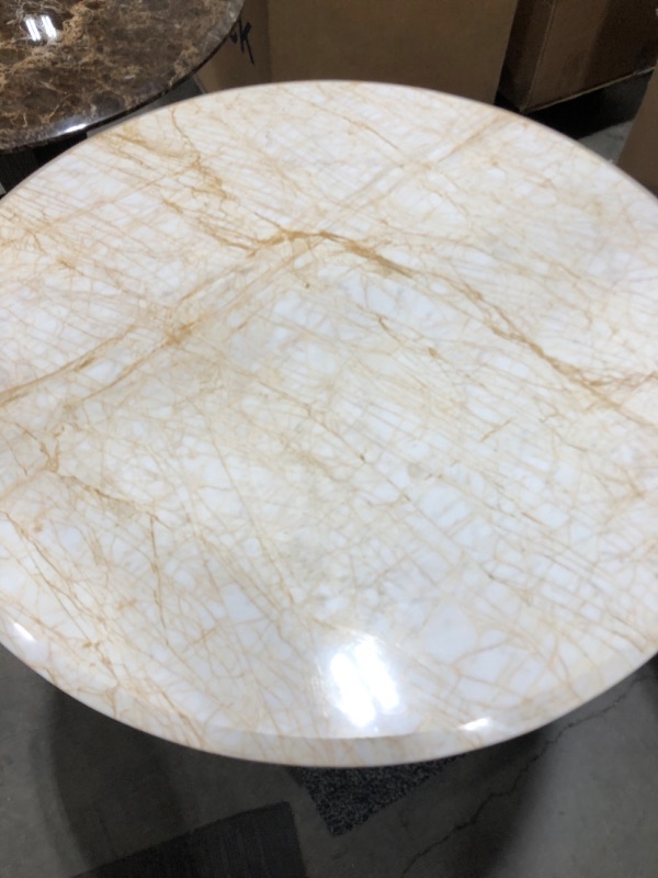 Photo 2 of LIGHT MARBLE CENTER TABLE 29H X 36W 21DIA BASE INCHES