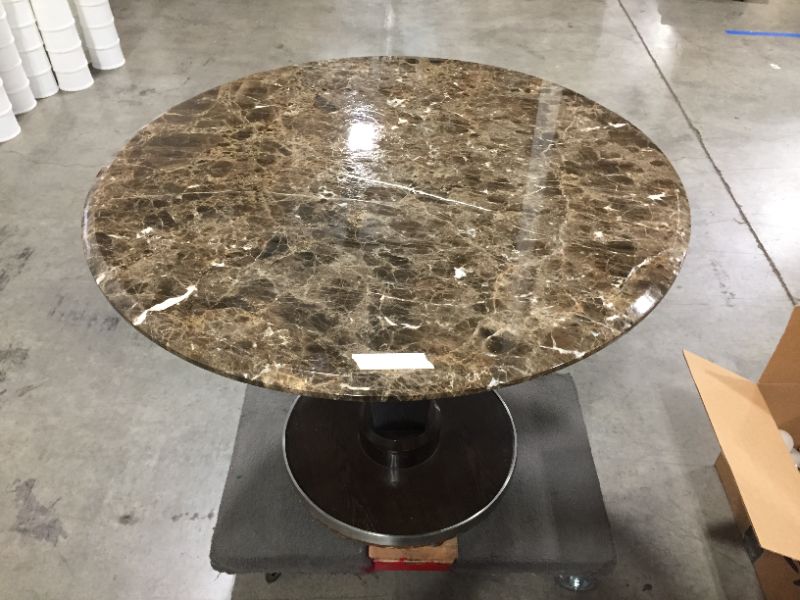 Photo 3 of DARK MARBLE CENTER TABLE 29H 36W 21DIA BASE INCHES