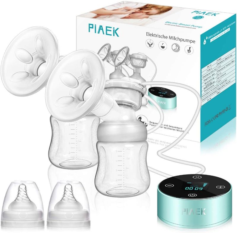 Photo 1 of Breast Pump PiAEK Electric Breastfeeding Pump Dual Rechargeable Double Breast Milk Pump Massage