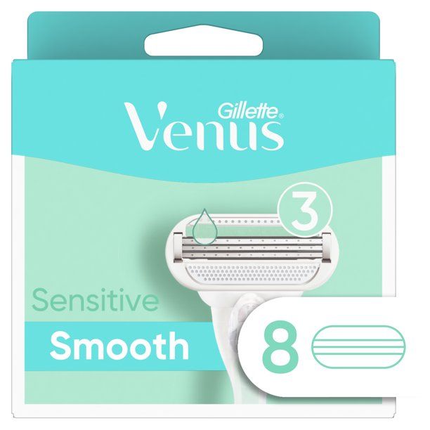 Photo 1 of Venus Gillette Smooth Sensitive Womens Razor Blades Refill, 8 Ct
