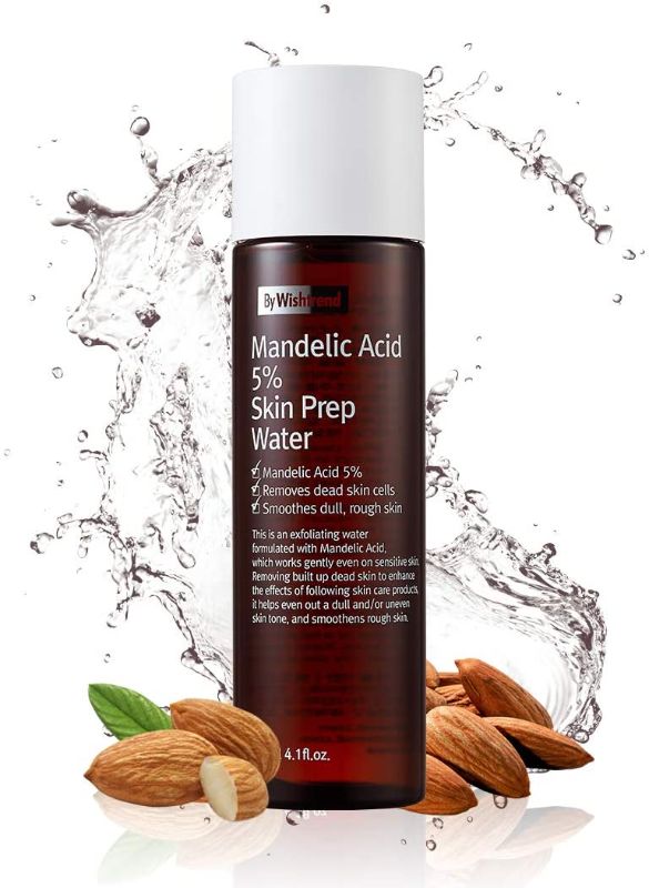 Photo 1 of [BY WISHTREND] Mandelic Acid 5% Skin prep Water, Gentle Skin exfoliator for face, Aha Bha Toner, Ideal for Sensitive Skin | Helping clogged pores and Pigmentation (4.1 Fl Oz (Pack of 1))
